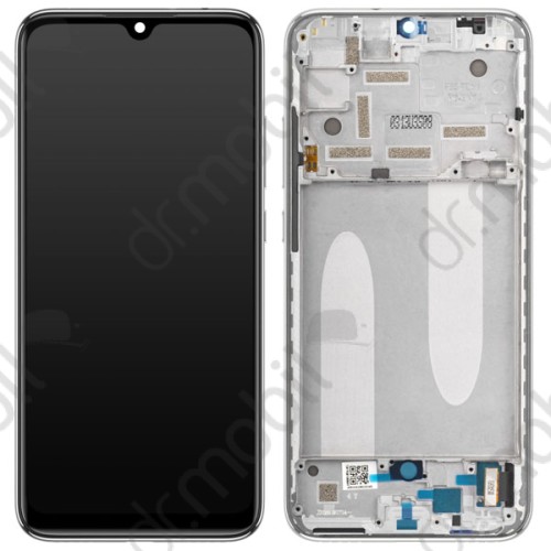 Kijelző Xiaomi Mi A3 (Mi CC9e) (lcd, érintőpanel, átvezető fóliával, előlap kerettel) ezüst 5603100090B6 